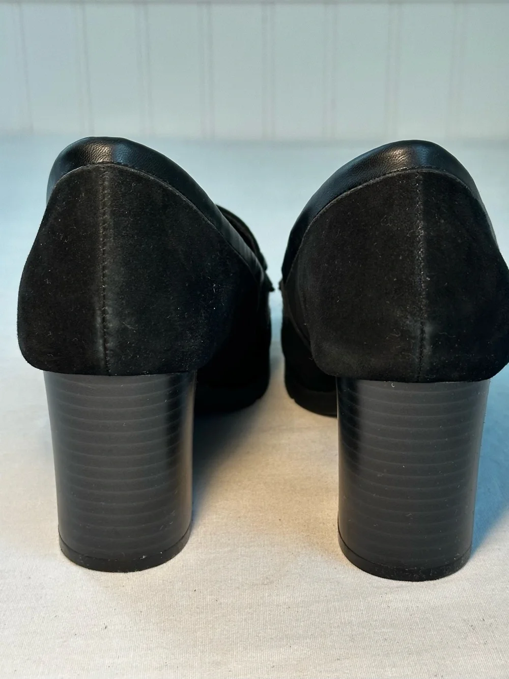Giani Bernini Black Loafers with Gold Horsebit Accent